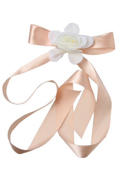 peach ribbon and ivory rose sash